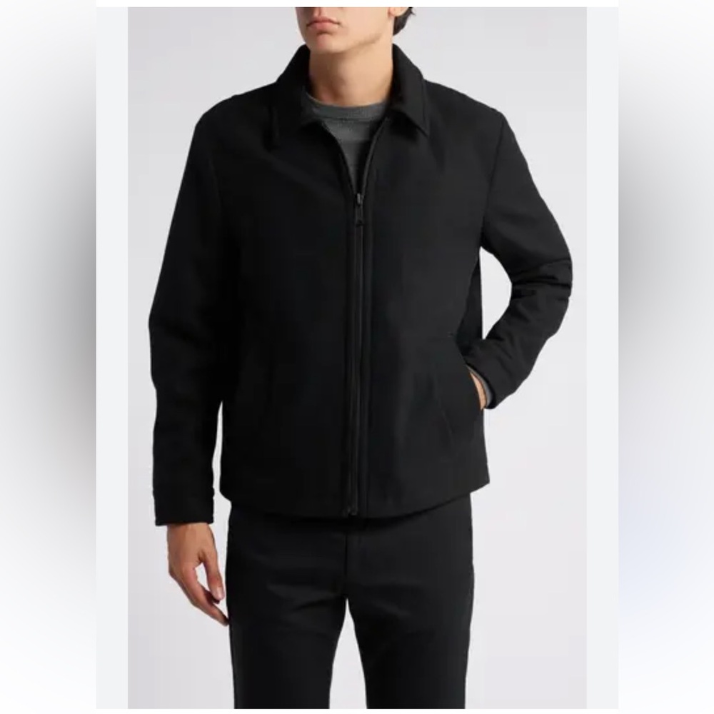 Vintage Fidelity Black Wool Zipper Jacket